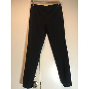 Theory Black Trousers Pants Straight Leg Size 0 side zipper